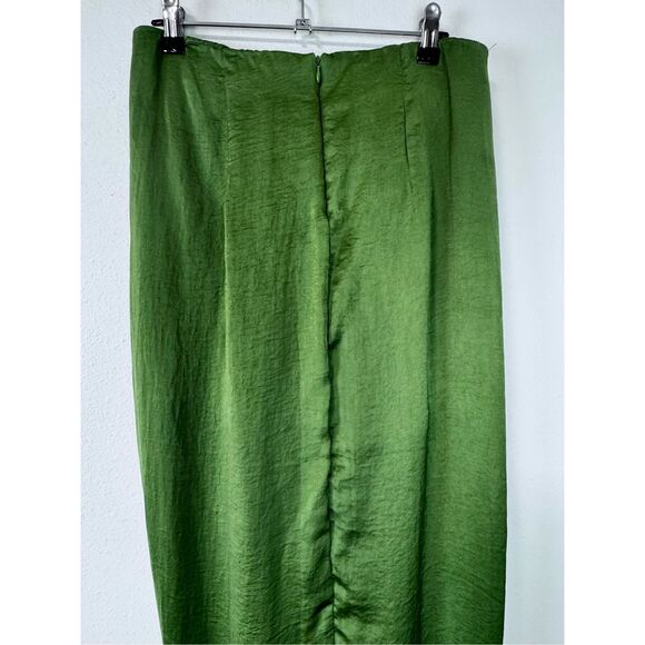 Nordstrom Rack Favlux Green Faux Wrap Shimmer Maxi Skirt Size Large - Picture 8 of 16